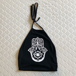 NWOT hamsa boho backless halter top